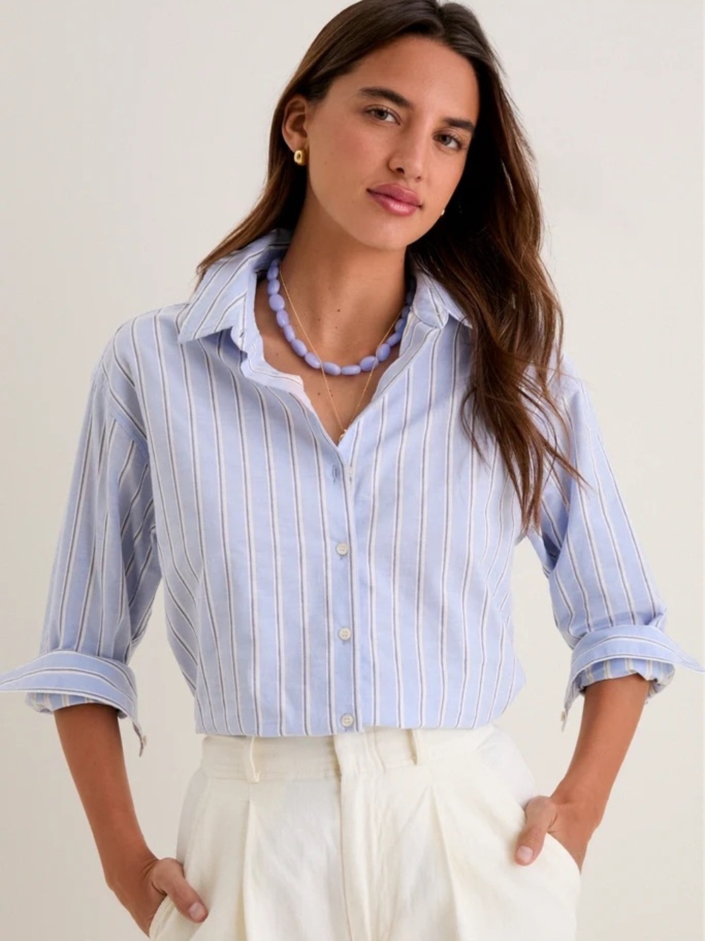 Pink Thomas Pink Striped Oxford Long Sleeve Button Down Shirt